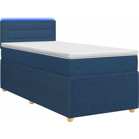 Maison Exclusive - Letto box spring con materasso Blu 90 x 190 cm Tessuto (1/5)