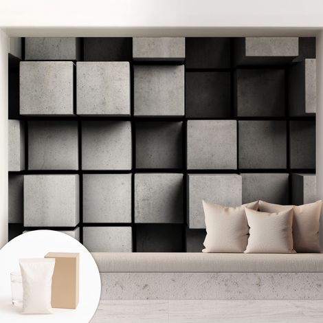 Carta Da Parati - Fotomurale In Vlies - per Decorazione pareti - Per La Cucina Camera Da Letto Per La Soggiorno cubi geometrici 208x146 cm (1/5)