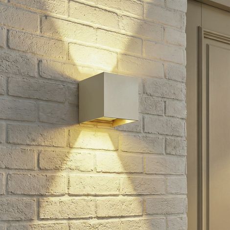 QAZQA Aplique moderno de exterior beige con LED de 2 luces IP54 - (1/5)