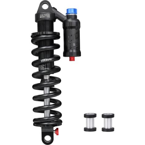 Federbein mit Schraubenfeder und Dämpfung für Mountainbikes, einstellbarer Druck von 200 bis 300 PSI, 250 mm Durchmesser, 550 lbs (1/5)