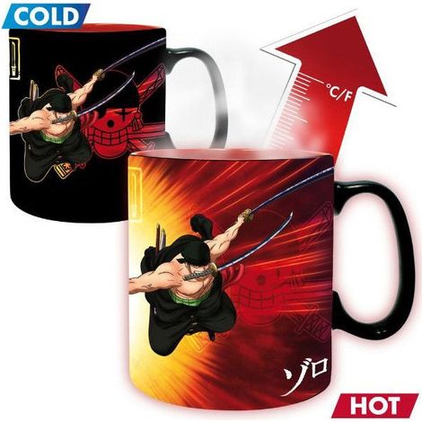 Mug thermosensible - Zoro et Sanji - Change d'aspect au chaud - 460 ml - Céramique (1/2)