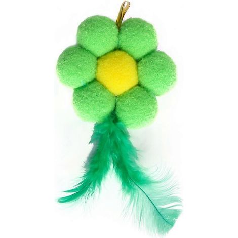Bâton rigolo pour chat, jouet pour chat, bâton en peluche, balle interactive, plumes de rechange pour tête. (1/4)