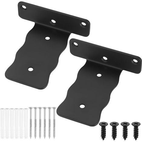 Soportes de pared para estantes (2 piezas), soportes flotantes de 100 mm, soportes industriales para estantes de pared, soportes metálicos para estantes de pared, fijaciones invisibles para estantes d (1/5)