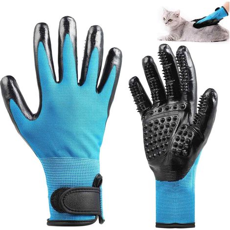 Gant Brosse Animal - Pour Chiens Chats Chevaux - Poils Courts Moyens Longs - Nettoyage Doux Sans Irritation - 1 Paire (1/5)