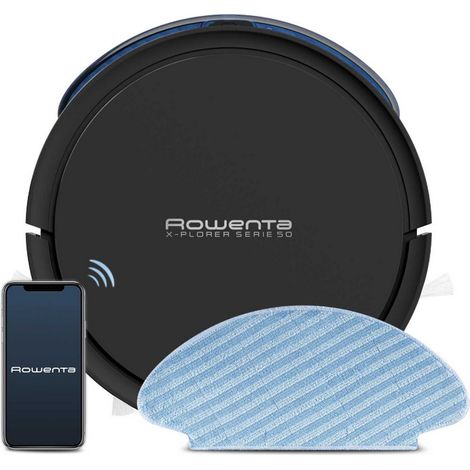 Rowenta – Aspirateur robot connecté sans sac – Navigation gyroscopique – Turbo brosse animaux – Autonomie 120 min – Compatible Alexa et Google Assistant