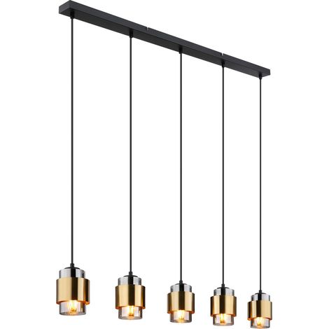 Globo - lampada a sospensione - Milley - ottone nero - vetro - (1/5)