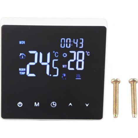 Touch Screen Thermostat Digital Display Constant Temperature Controller for Floor Heating Boiler White AC 90‑240V K2MRH3A (1/5)