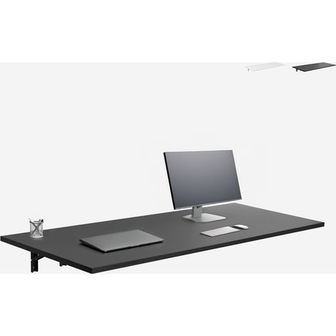 Plateau bureau repliable a mur 140x60cm Jeremy+ - Noir