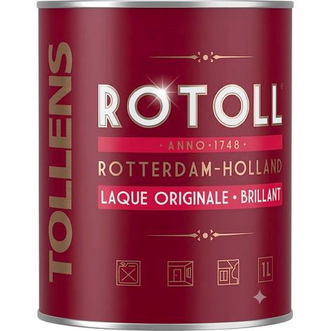 Laque TOLLENS Rotoll brillant : La peinture laque brillante glycéro préférée des pros Choix de couleur: Blanc - Conditionnement: 1 Litre