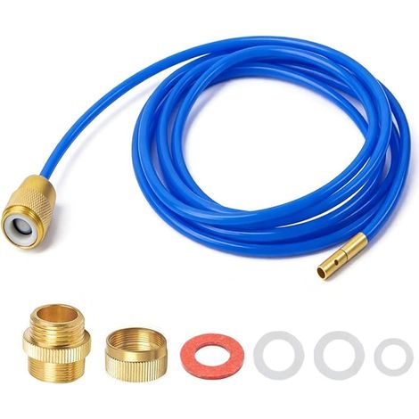 Déboucheur de canalisations haute pression, tuyau de nettoyage de 3 mètres pour robinet avec buse en laiton et joints, pour tuyaux M22, M24 et 1/2 pouce