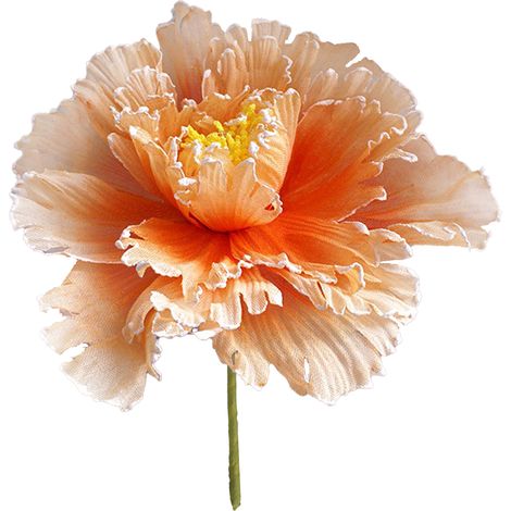 Pivoine artificielle en soie avec tige, grande composition de pivoines artificielles pour vase, décoration florale artificielle pour la maison, centre de table de mariage, orange (1/2)