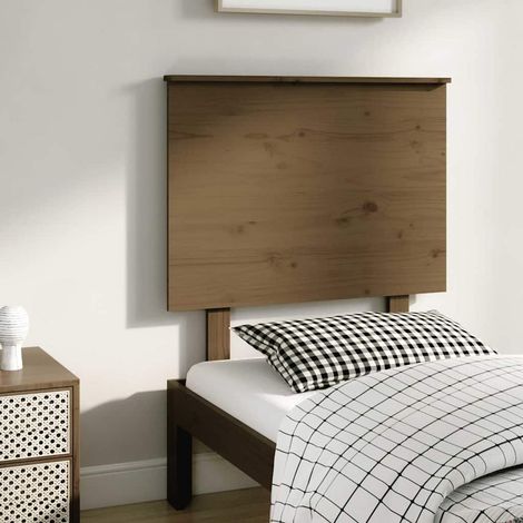 819148 vidaXL Bed Headboard Honey Brown 79x6x82,5 cm Solid Wood Pine (1/5)