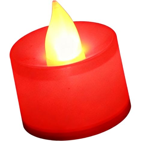 LED Candles & Bouchons de Batterie Bougie Électronique sans Flamme Matière Plastique Style Romantique pour Décoration Intérieure Extérieure Rouge (1/5)
