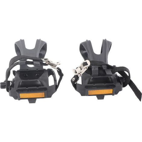 Paire de cale-pieds en nylon pour pédales de vélo fixie et VTT, sangles inclues