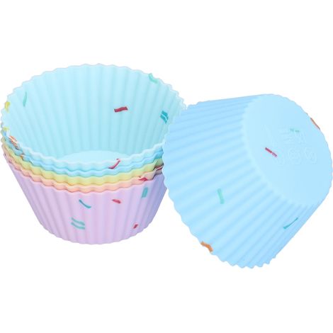 20 Silikon-Muffinformen, antihaftbeschichtet, wiederverwendbar, für Muffins, Kekse, Käsekuchen, Gebäck, rund (1/5)