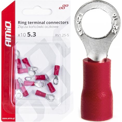 Conectores, terminales, ojales, 5,3 mm, 10 unidades, amio-03077 (1/4)
