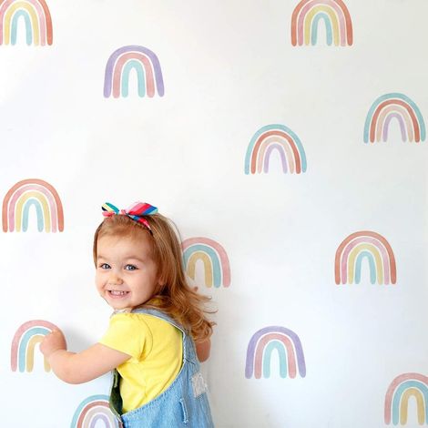 Sticker Mural Arc-En-Ciel - Vinyle Repositionnable - Décoration Chambre Enfant Fille - 36 Pièces (1/5)
