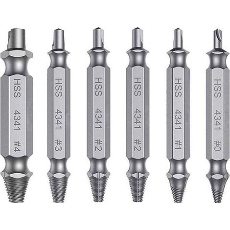 Set mit 3 abgebrochenen Schraubenausdrehern – 6-teilig, HSS 4341, doppelköpfig – Löst festsitzende oder beschädigte Schrauben für Karosserie- und Maschinenbauanwendungen (1/5)