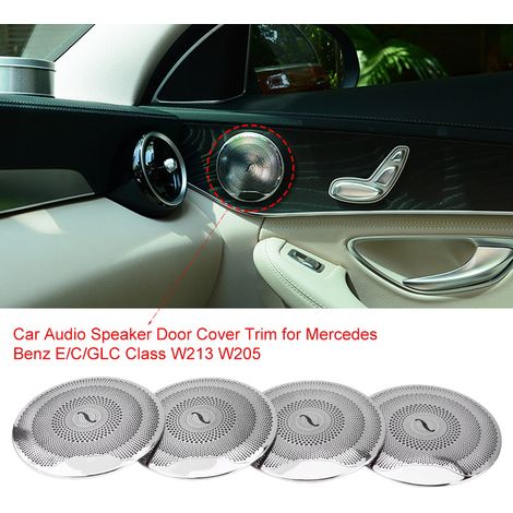 Baguettes de finition brillantes pour caches de haut-parleurs de portières de voiture, compatibles avec les Mercedes-Benz Classe E/C/GLC W213 et W205 (1/5)