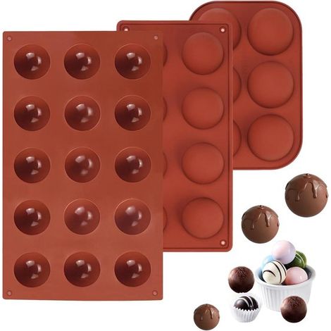 3 teiliges Set sechseckiger Silikon Kugelformen flexible Schokoladen und Geleeformen (1/5)