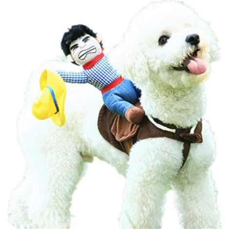 Costume pour animal de compagnie Costume pour chien Costume pour animal de compagnie Cowboy Rider Style Dog Wearing Costume (1 pièce) (1/2)