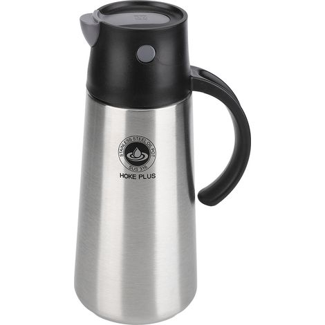Pot à huile en acier inoxydable 750ML avec bec verseur automatique, opaque et antioxydant pour cuisine, couleur noire (1/5)