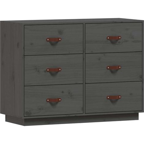 Maison Exclusive - Aparador de madera maciza de pino gris 100x40x (1/5)