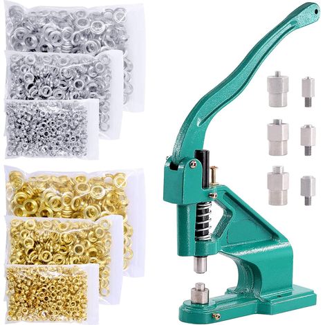 Kit d'Outils de Poinçonnage à Œillets 3004 Pièces - 3 Matrices (024), 3000 Œillets Argentés/Dorés, Kit de Base Roulante Pour Trou (1/5)