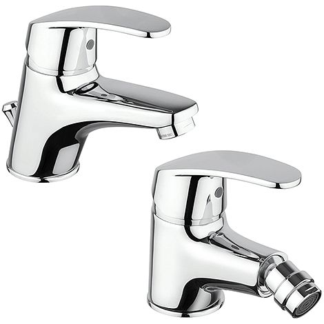 Set Rubinetti Piralla per lavabo e bidet con scarico automatico serie Ofelia cromato (1/5)