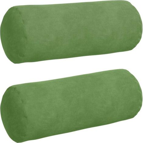 Coussins décoratifs, lot de 2, vert clair, 15 x 40 cm de diamètre (1/5)