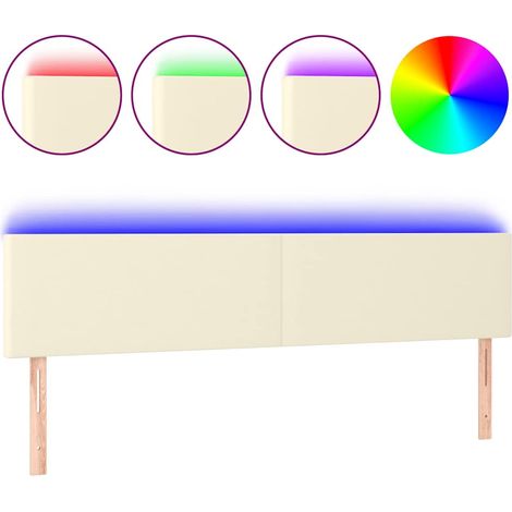 Maison Exclusive - Tête de lit à LED Crème 160x5x78/88 cm Similicuir (1/5)