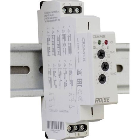 Rose LM CRM-91H/UNI CRM-91H/UNI Relè temporizzato Multifunzionale 230 V/AC 1 pz. Intervallo di tempo: 0.1 s - 10 gg 1 s