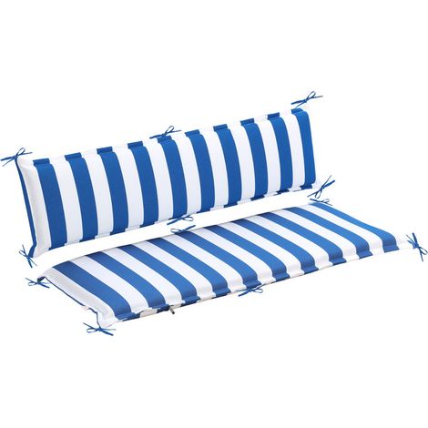 Aoodor Outdoor-Bankkissen mit Steppung, 150×45 cm, farbecht, 3-Sitzer mit Rückenlehne für Rasen- und Gartenbänke, Terrasse, Schaukel (1/5)