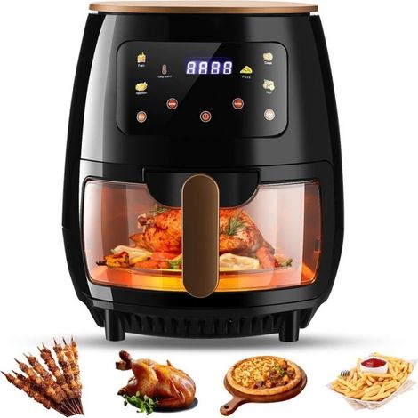 FLITI 6L Air Fryer with Viewing Window, LED Touchscreen, 6 Preset Programs, 1400W, Black (1/5)