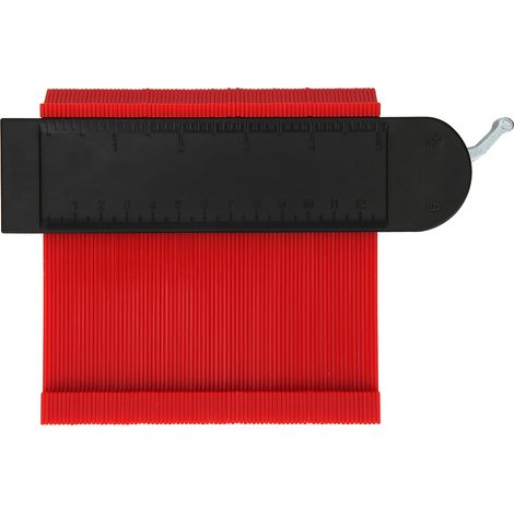 5 en 1 Contour Gauge Outil de Mesure de Forme Irrégulière Gabarit de Profilage pour Travaux de Mesure Rouge (1/5)