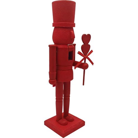 Figurines de Casse-Noisette Figurines Soldats de l'amour 36 cm Casse-Noisette en Bois pour la Saint-Valentin Pour Décor de Table de Fête de Noël Saint-Valentin Étagère (1/5)