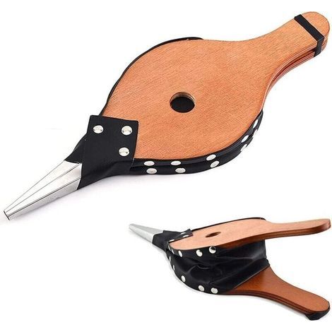 Souffleur d'Air en Bois, Souffleur de Cheminée, Souffleur de Cheminée Manuel, Buse en Fonte de Soufflet de Cheminée en Bois Avec Cordon Suspension, pour Cheminée, Barbecue, Camping Pl (1/4)