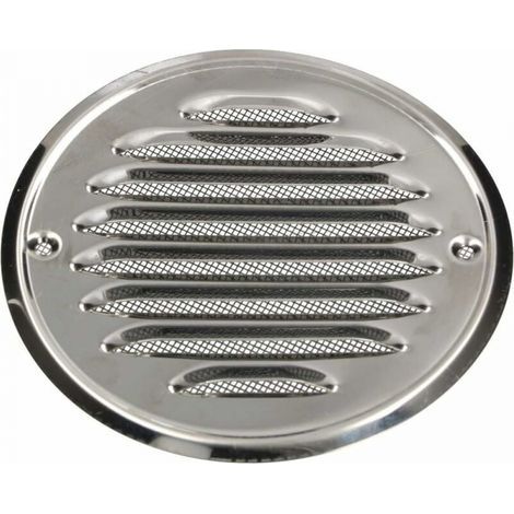Grille d'aération ronde en acier inoxydable - 140 mm - avec vis - Moustiquaire - Grille d'aération à lamelles - Antirouille (1/5)