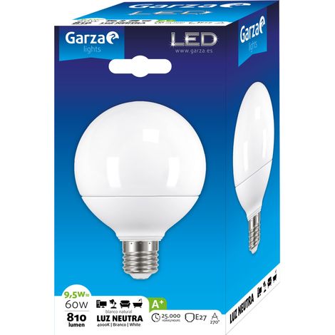 Bombilla LED Globo G95 9.5W E27 220º 806 lumenes 220º Luz fría