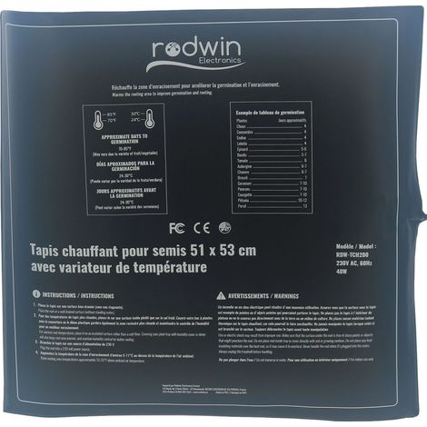 Tapis chauffant 40W - Avec variateur - RODWIN Electronics (1/4)