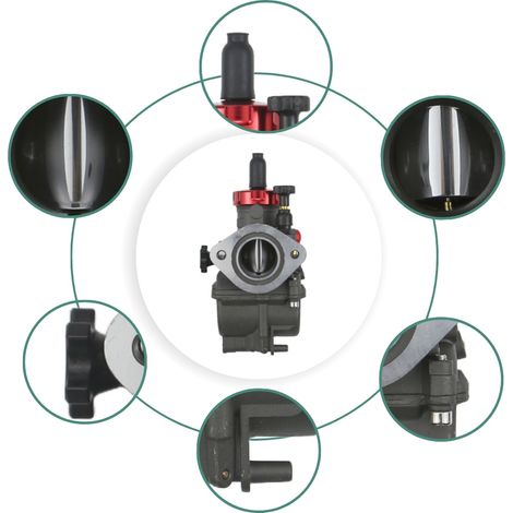Black 24mm flanged carburetor PE24FL for NSR125, KX80, KX100 and KX125 Sport models--DTEKGAZ