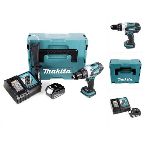 Taladro atornillador a batería Makita DDF 458 RM1J 18V 91 Nm en Makpac con 1x batería de 4,0 Ah y cargador