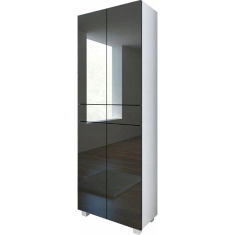 Dusine – Colonne de salle de bain 60 cm – Finition laquée gris – Mélaminé certifié FSC – Suspendue ou posée – Dimensions 169/174 cm (1/4)