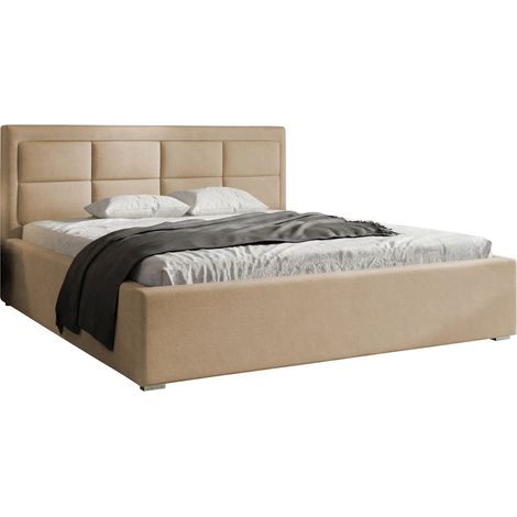 Lit Pomona 103, Victoria 14 853, Double, 200x200, Tissu, Disponible, 220x223x93cm (1/5)