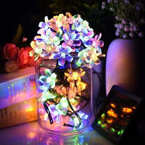 Guirnalda de luces LED - 20 luces con forma de flor de cerezo - 5 metros - Luz multicolor (1/4)