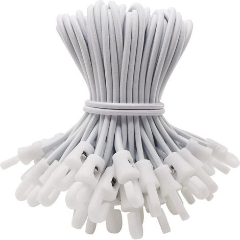 Spanngummis mit Haken 50 Stück - 15 cm Expander für Planen & Camping (Weiß) (1/5)