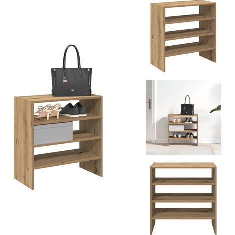 Étagères à chaussures 2 pcs empilable chêne artisanal - Étagère À Chaussures - Étagères À Chaussures - Meuble De Rangement À Chaussures - Rangement À Chaussures D'entrée (1/5)