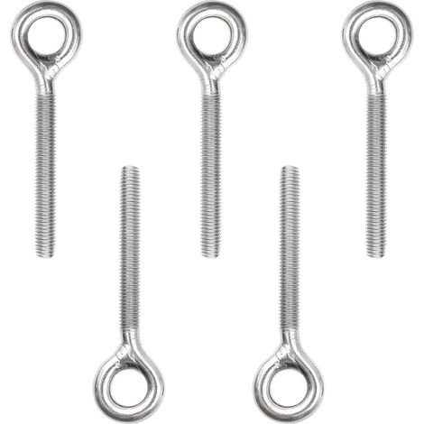 5 Pièces M8 Boulons à œil Acier Inoxydable Longue Poignée Convient Pour la Fixation et la Suspension,93mm (1/5)