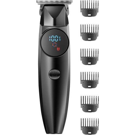 Cortapelos para hombre con pantalla LCD, batería de larga duración, funcionamiento silencioso, peinado y cuidado personal. (1/5)