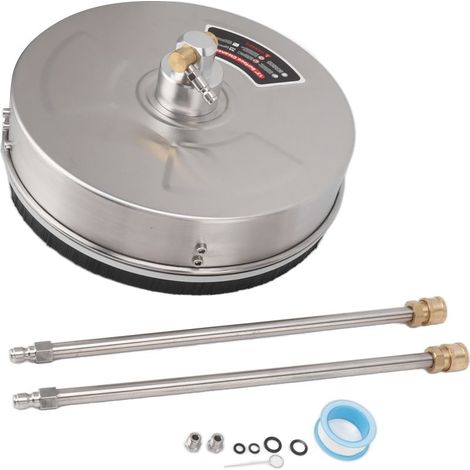 Nettoyeur de surface pour nettoyeur haute pression de 13 pouces 4000 PSI en acier inoxydable avec barre d'extension pour allées, trottoirs (1/5)